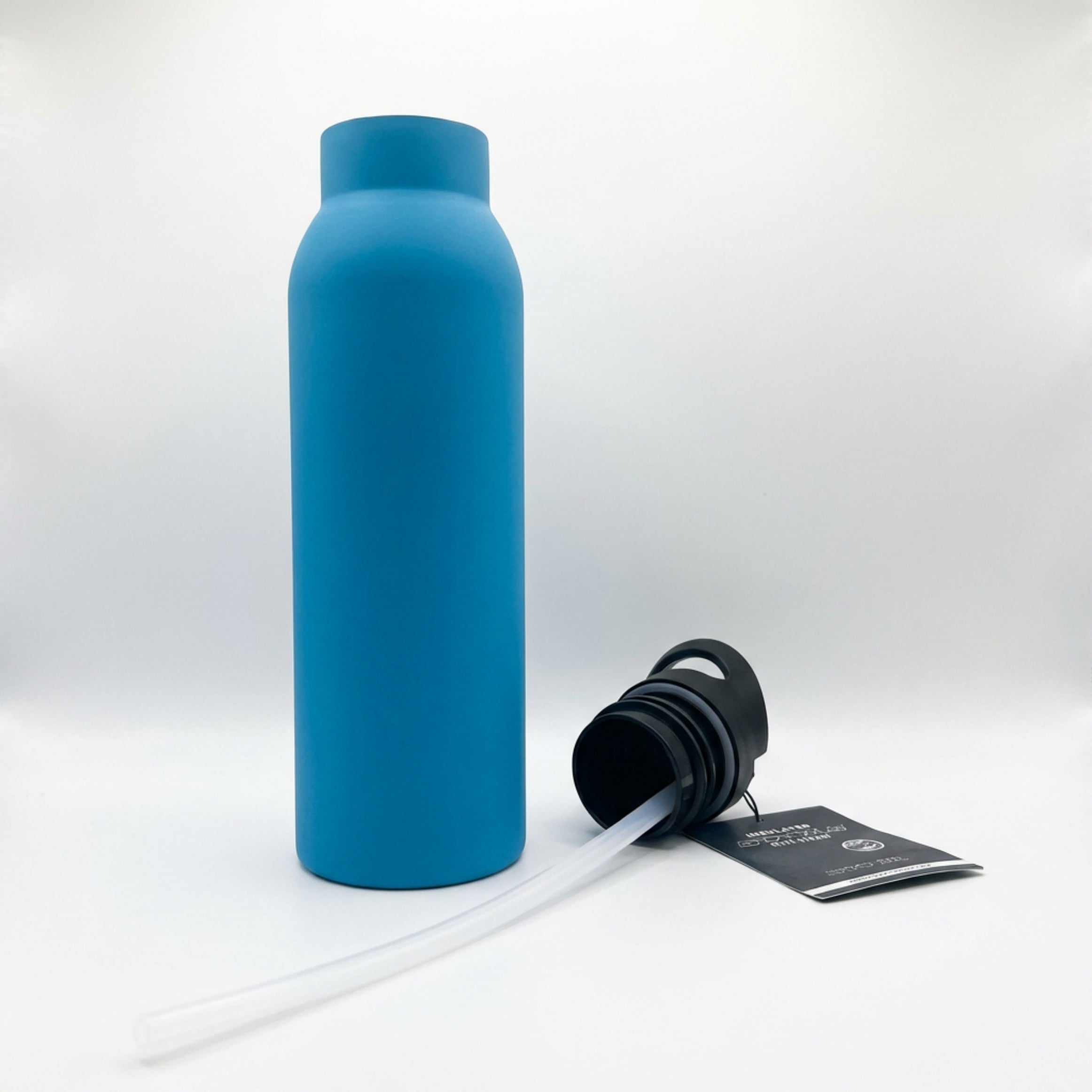 Trinkflasche Edelstahl und Strohhalm 500ml