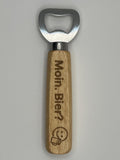Flaschenöffner - Moin. Bier? (Motiv: Smiley Bierglas ohne Hand)